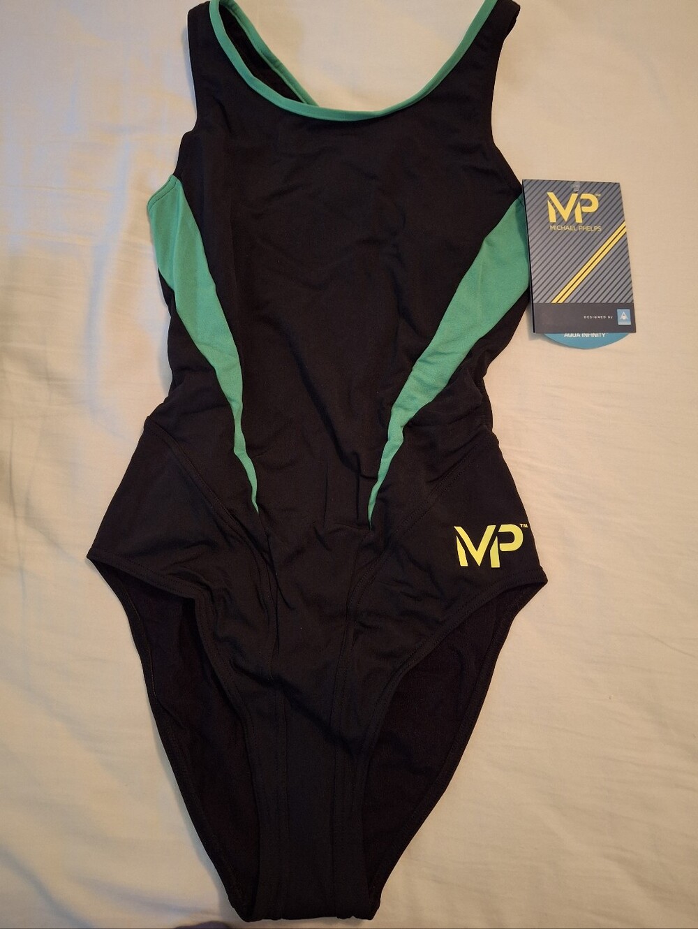 Women’s Black & Green One-Piece Swimsuit